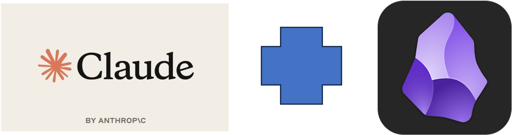 Claude and Obsidian logos, the two tools this workflow is built on