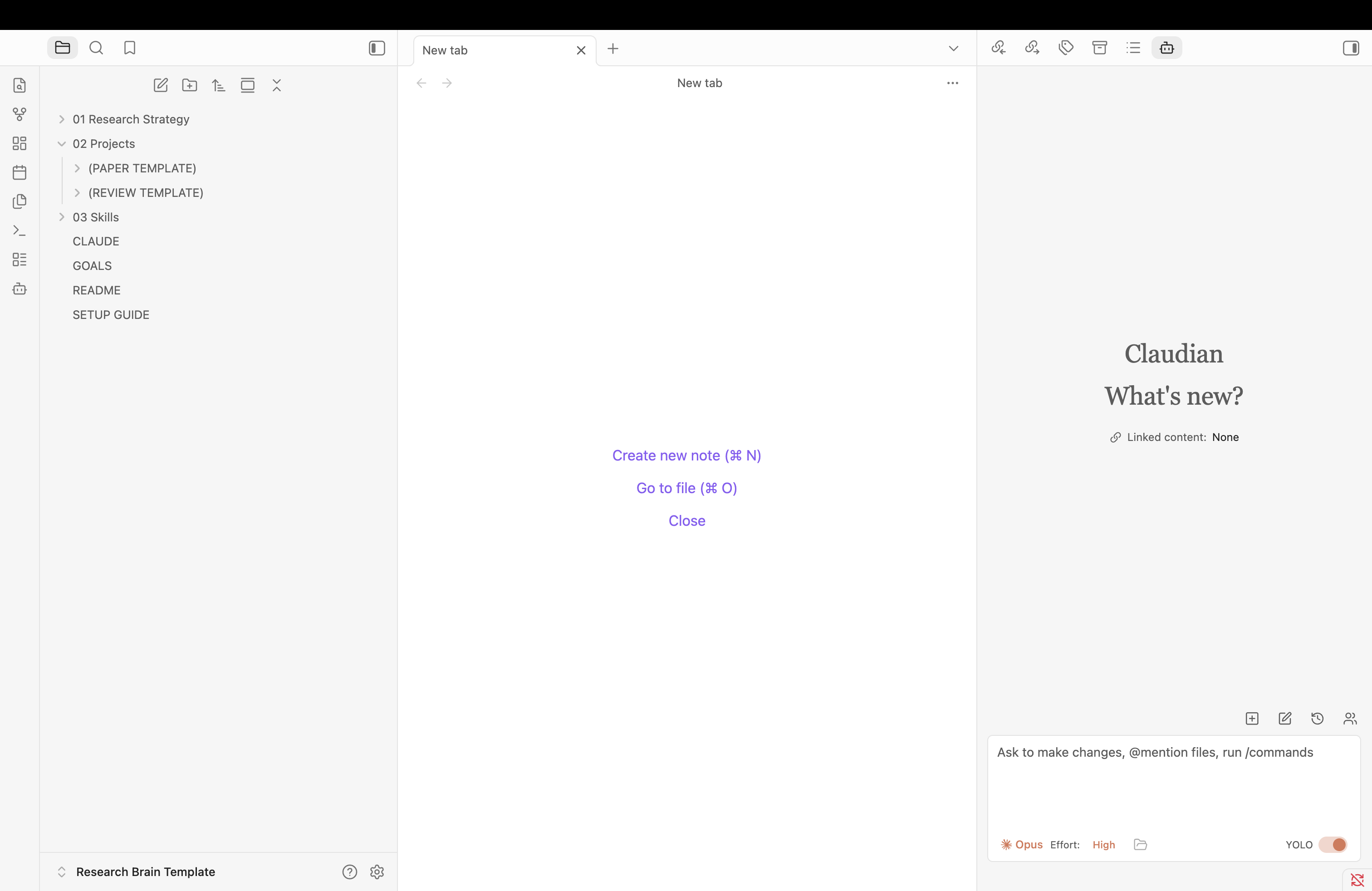 The Projects folder showing separate Paper Template and Review Template subfolders